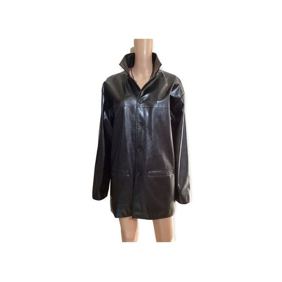 Mens Faux Leather Jacket L - Picture 1 of 8